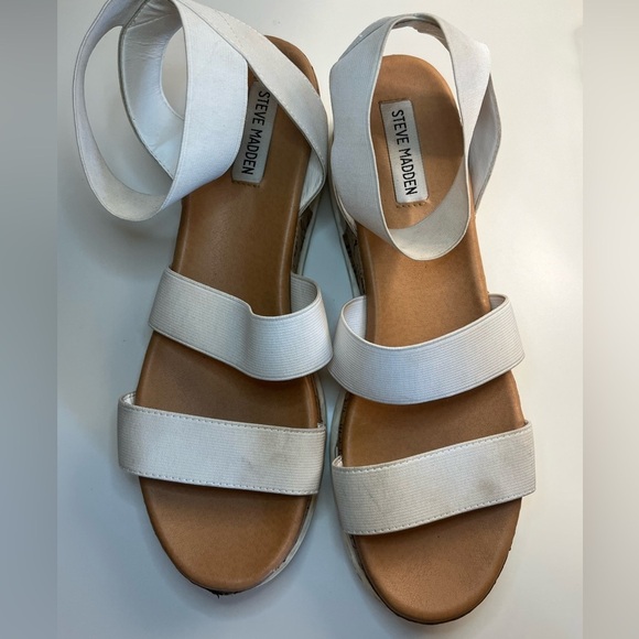 Steve Madden Women's Bandi Sandal White Platform Sandals 11M - Picture 6 of 15